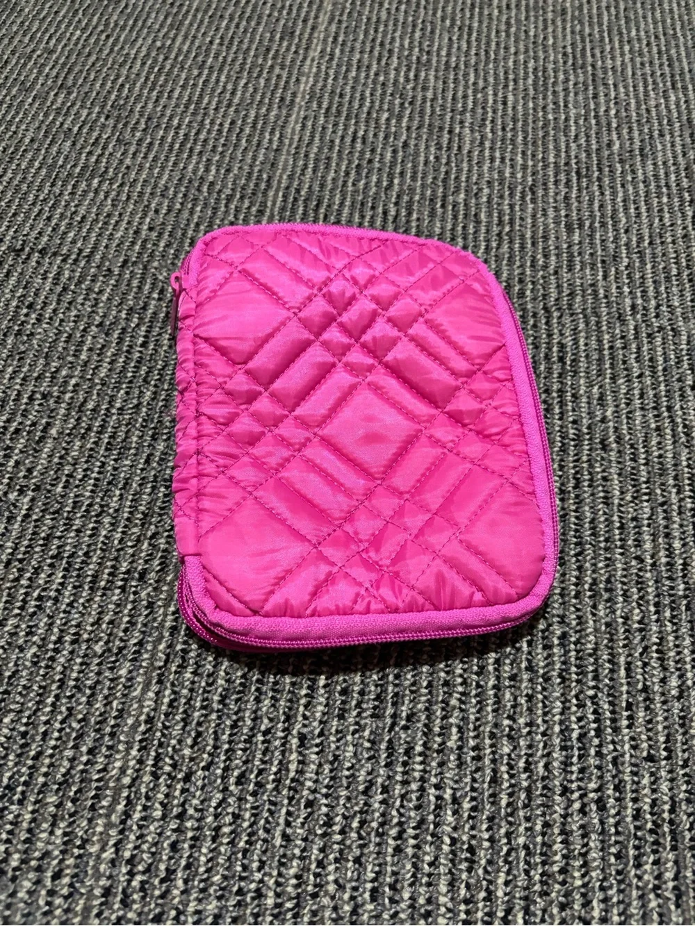Quilted Travel Pouch - Hot Pink